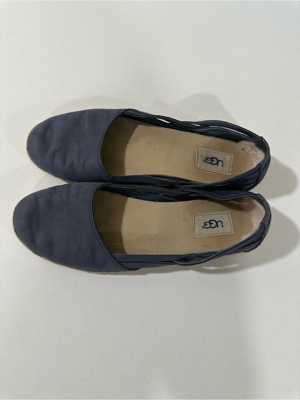 UGG Tippie Navy Blue Nubuck Espadrille Flats Women's Size 10